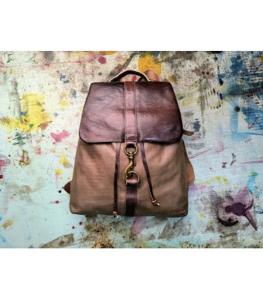 Calabritto Handcrafted Backpack in Premium Washed Calfskin Leather